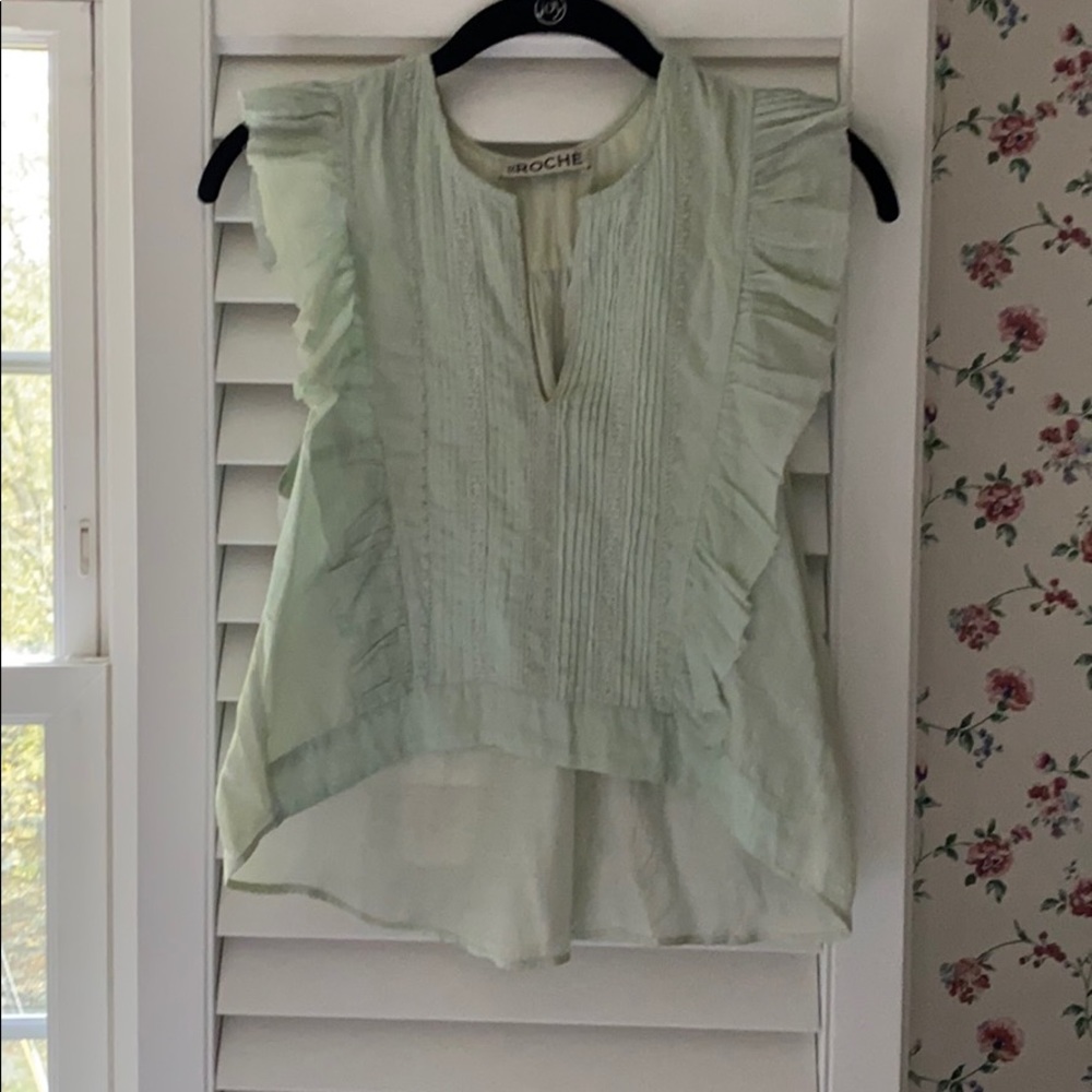 Mint green size small gauzy St. Roche blouse